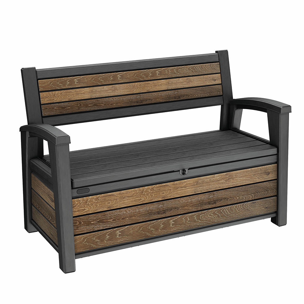 Keter Deco Storage Bench in Walnut 227L